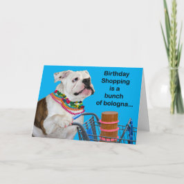 Tarjeta Bulldog Gracioso Con Colas Bunch De Bolonia Cumple