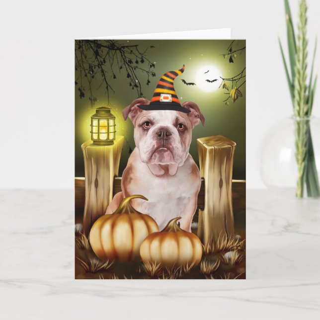 Tarjeta Bulldog Halloween (Anverso)