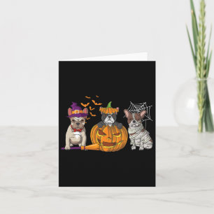 Tarjeta Bulldog Halloween Bruja Mami Calabaza Diversión Pe