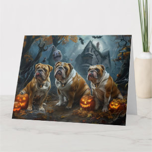 Tarjeta Bulldog Halloween Noche Doggy Delight