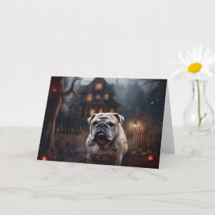 Tarjeta Bulldog Halloween Scary