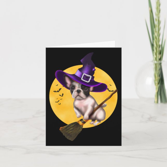 Tarjeta Bulldog Halloween Vestidos Hombres Mujeres Niños P (Anverso)