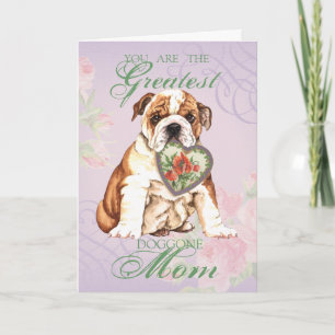 Tarjeta Bulldog Heart Mom