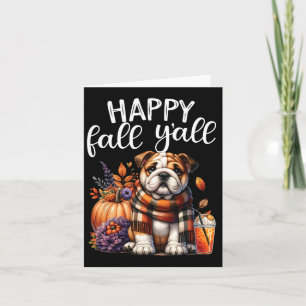 Tarjeta Bulldog Inglés Agradecido Agradecido Bendito Otoño