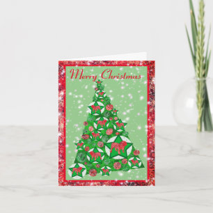 Tarjeta Bulldog Inglés Árbol de Navidad Alegre con Estrell