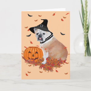 Tarjeta Bulldog Inglés de Halloween
