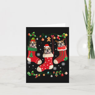 Tarjeta Bulldog inglés en Navidades de choque Perro Santa
