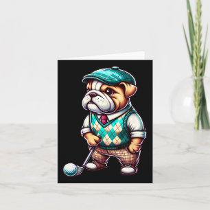 Tarjeta Bulldog inglés Golf Golfer Golfing Sport Hombres M