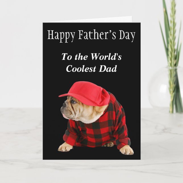 Tarjeta Bulldog Inglés Papá Más Genial Día del Padre (Anverso)