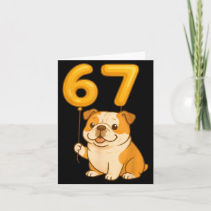 Tarjeta Bulldog Inglés Perro Divertido 67 Meme Seis Siete 