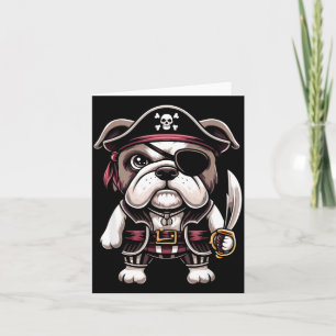 Tarjeta Bulldog Inglés Perro Pirata Fiesta de Halloween