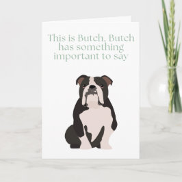 Tarjeta Bulldog Inglés tiene algo que decir *tarjeta de ca