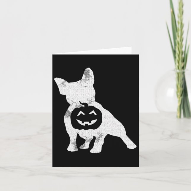 Tarjeta Bulldog Lazy Halloween Disstume Cute Frenchie Cala (Anverso)