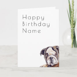 Tarjeta Bulldog lindo Art Deco Cumpleaños