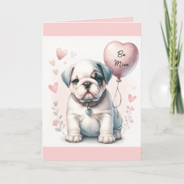 Tarjeta Bulldog lindo cachorro sé El día de San Valentín r