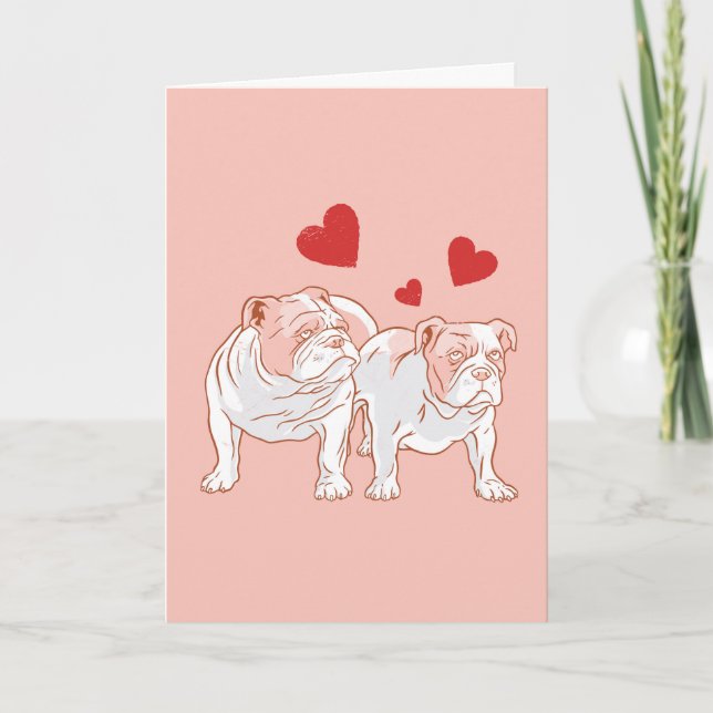 Tarjeta Bulldog Love Valentine (Anverso)