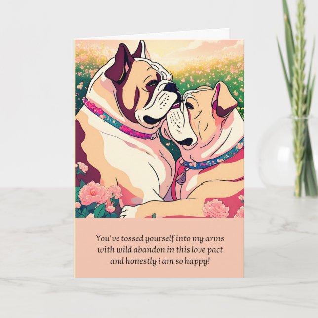 Tarjeta bulldog message happy birthday (Anverso)