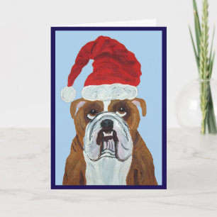 Tarjeta Bulldog Papá Noel
