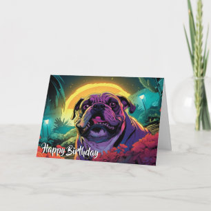 Tarjeta Bulldog personalizado en un Personalizado de jardí