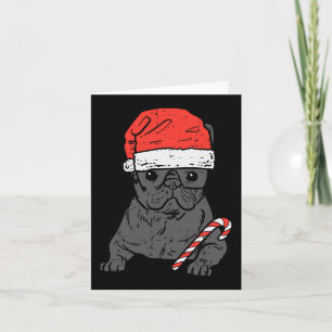Tarjeta Bulldog Santa Frenchie Navidades de perros Noche M