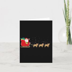 Tarjeta Bulldog Santa Navidades Sleigh - Divertidas navida