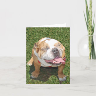 Tarjeta Bulldog sonriente