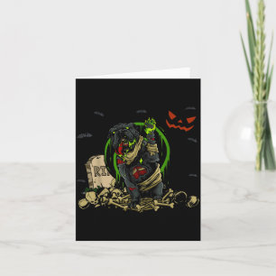 Tarjeta Bulldog Zombie Perro Divertido Perro Zombie Hallow