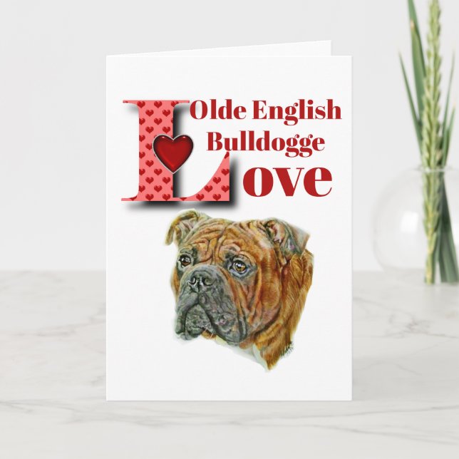 Tarjeta Bulldogge inglés antiguo (Anverso)