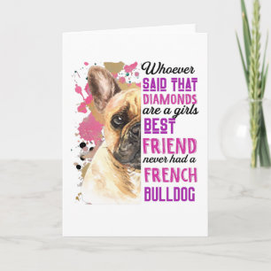 Tarjeta Bulldogs franceses son el mejor amigo de una chica
