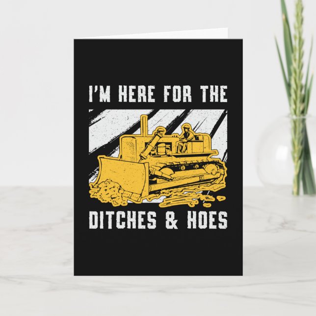 Tarjeta Bulldozer, estoy aquí para la construcción de Ditc (Anverso)