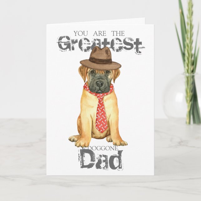 Tarjeta Bullmastiff Dad (Anverso)