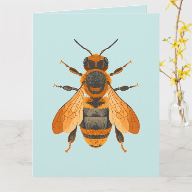 Tarjeta Bumble Bee de estilo antiguo - Inspirado en la épo (flor amarilla)