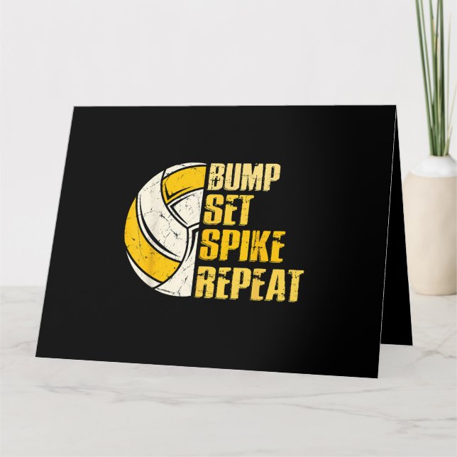Tarjeta Bump Set Spike Repetir voleibol Gracioso (Anverso)