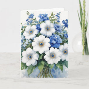 Tarjeta Bunch of Flowers Elegant Watercolor