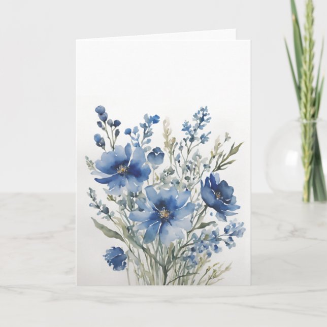 Tarjeta Bunch of Flowers Elegant Watercolor (Anverso)