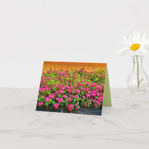 Tarjeta Bunches de flores rosas - en blanco