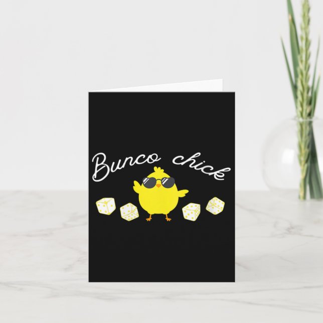 Tarjeta Bunco Chick Easter Spring Bunco Dice (Anverso)
