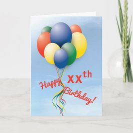 Tarjeta Bundle de globo de vuelo Feliz cumpleaños