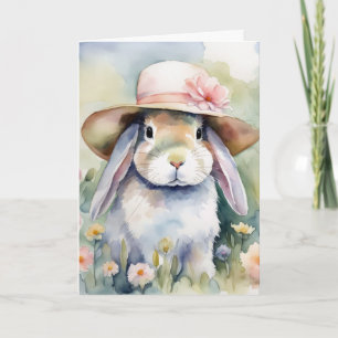 Tarjeta Bungalow De Pascua De Agua Con Bonnet