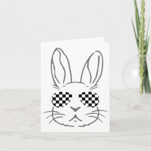 Tarjeta Bungalow Ears Retro Sungles Funny Easter Race Car 