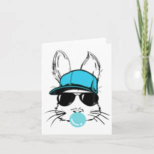 Tarjeta Bungalow Face Con Sungles Gorras Bubble Gum Easter