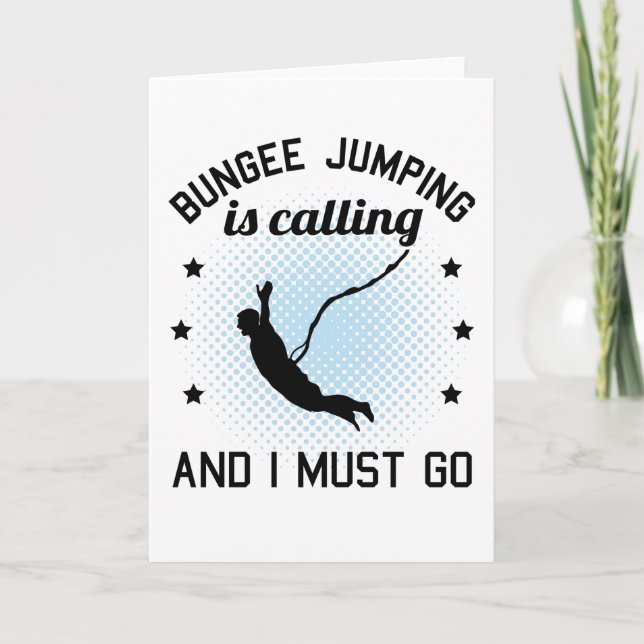 Tarjeta Bungee Jumping Funny Diciendo Regalo De Salto De B (Anverso)