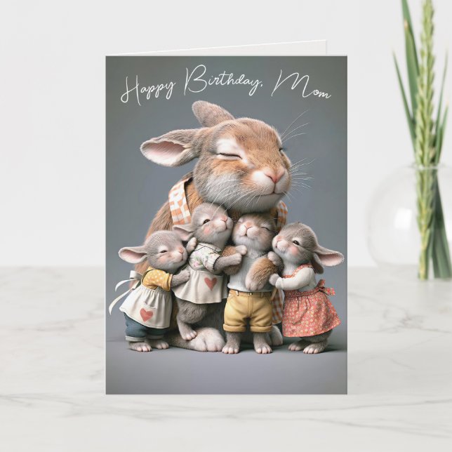 Tarjeta Bunnies de cumpleaños de mamá (Anverso)