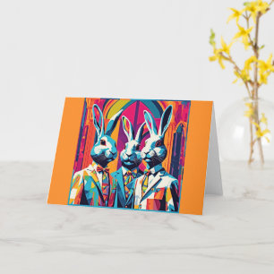 Tarjeta Bunnies de Pascua de PopArt