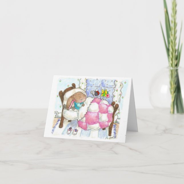 Tarjeta Bunny and Bugs Get Well Card (Anverso)