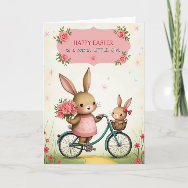 Tarjeta Bunny Bicycle Ride Greeting Card (Anverso)