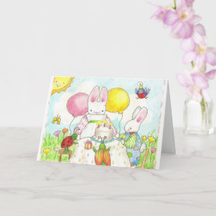 Tarjeta Bunny Birthday Party Card
