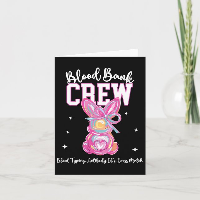 Tarjeta Bunny Bow Easter Bloaster Bynk Crew Medical Lab Te (Anverso)