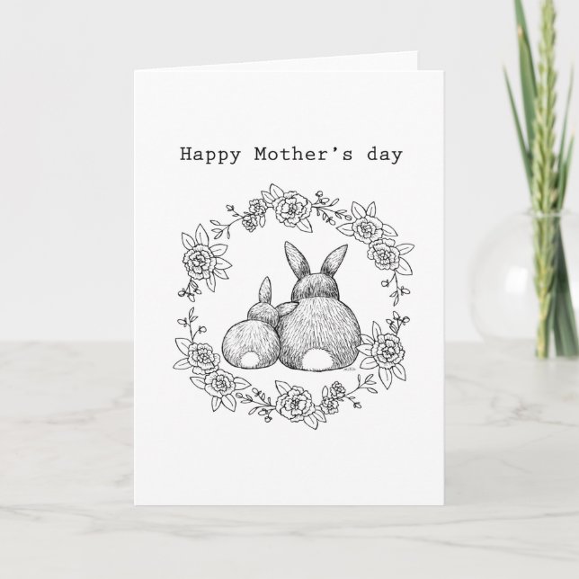 Tarjeta Bunny buns lindo y divertido el día de la madre mo (Anverso)