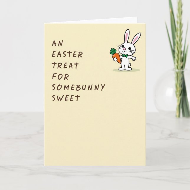 Tarjeta Bunny Carrot Treat Easter Card (Anverso)